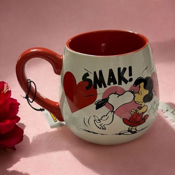 Peanuts Snoopy Love SMAK Mug White/Red Inside  NWT - Picture 1 of 5